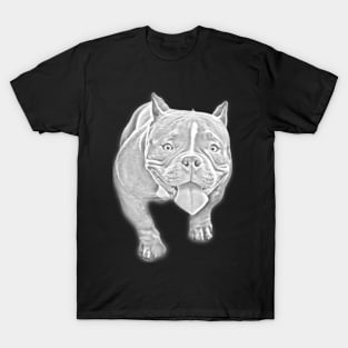 Pitbull Dog Sketch Art T-Shirt